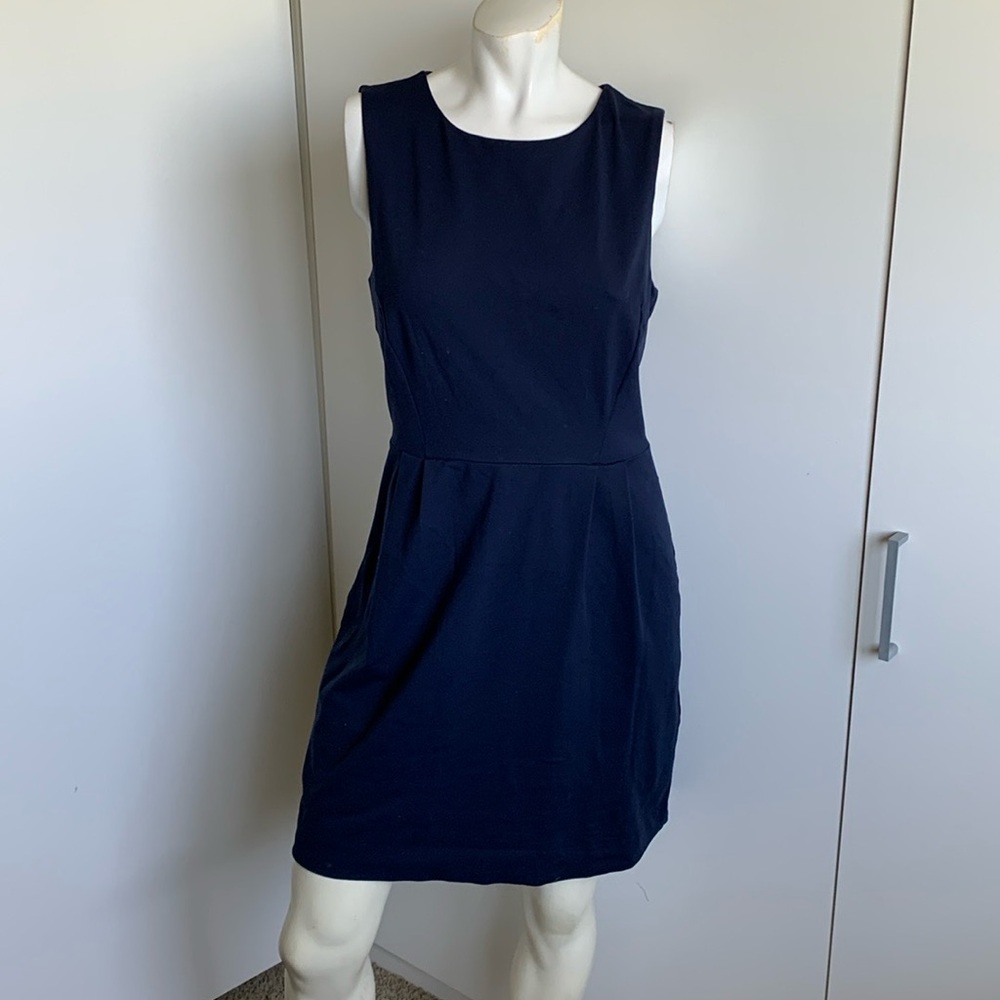 Cynthia Rowley sheath navy blue knee length medium dress